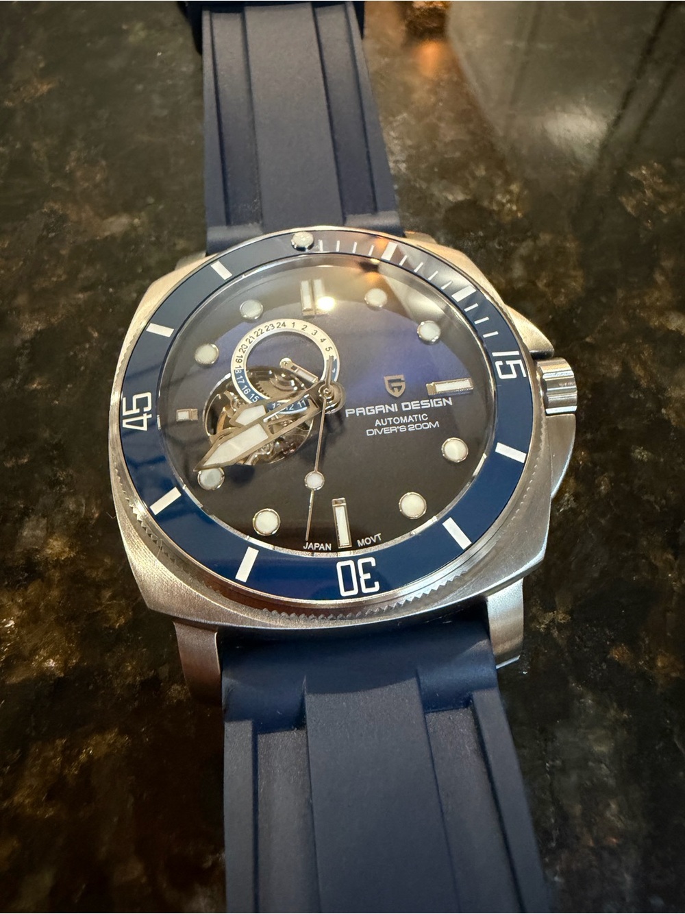 Pagani Design PD-1736 Automatic NH39A Open Heart Blue 43mm